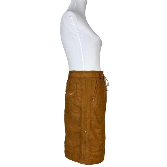 Etcetera Womens Orange Utility Cargo Skirt Side Zip‎ Slit Cotton Blend Size 2 - Picture 3 of 13